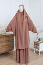 jilbab deux pièces camel face