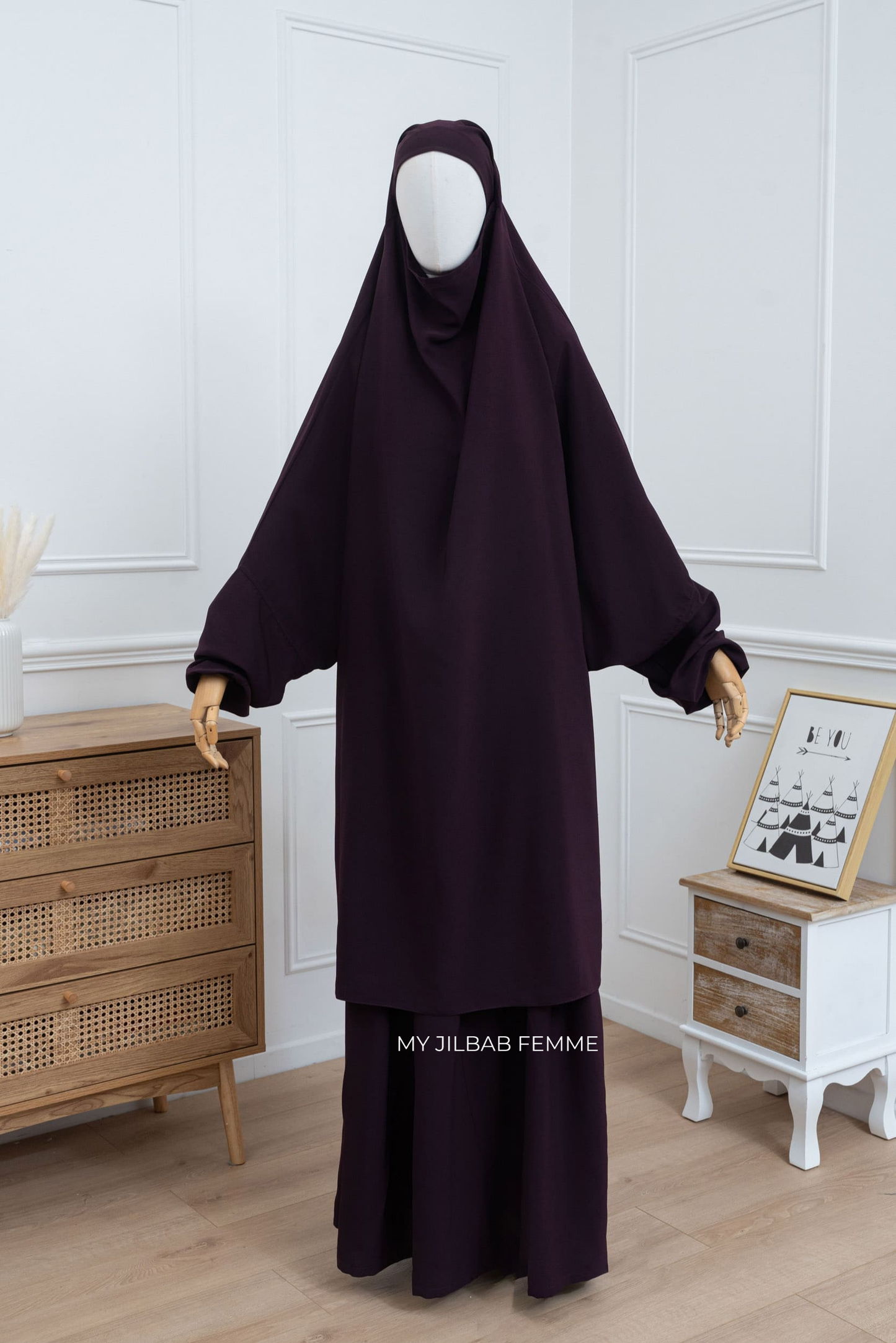 Jilbab 2 pièces - Violet Framboise