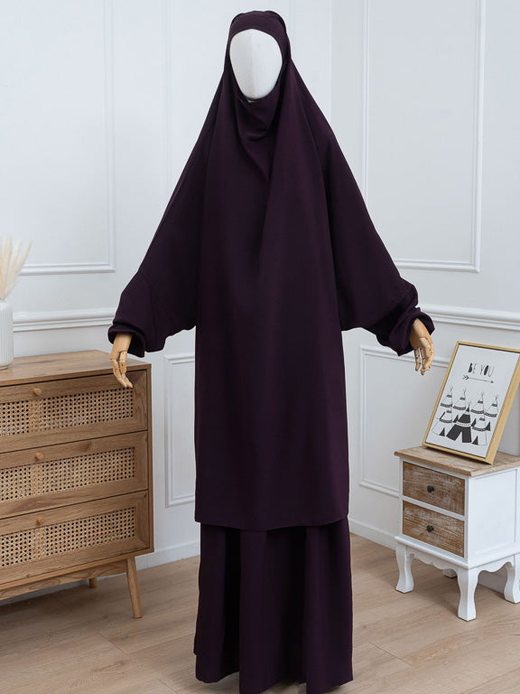 Jilbab 2 pièces - Violet framboise