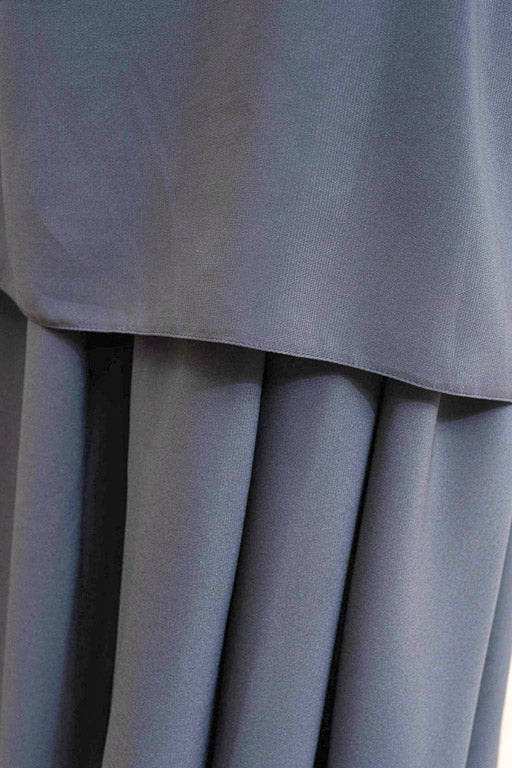 jilbab deux pièces gris clair jupe