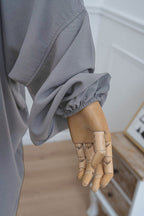 jilbab deux pièces gris clair manche