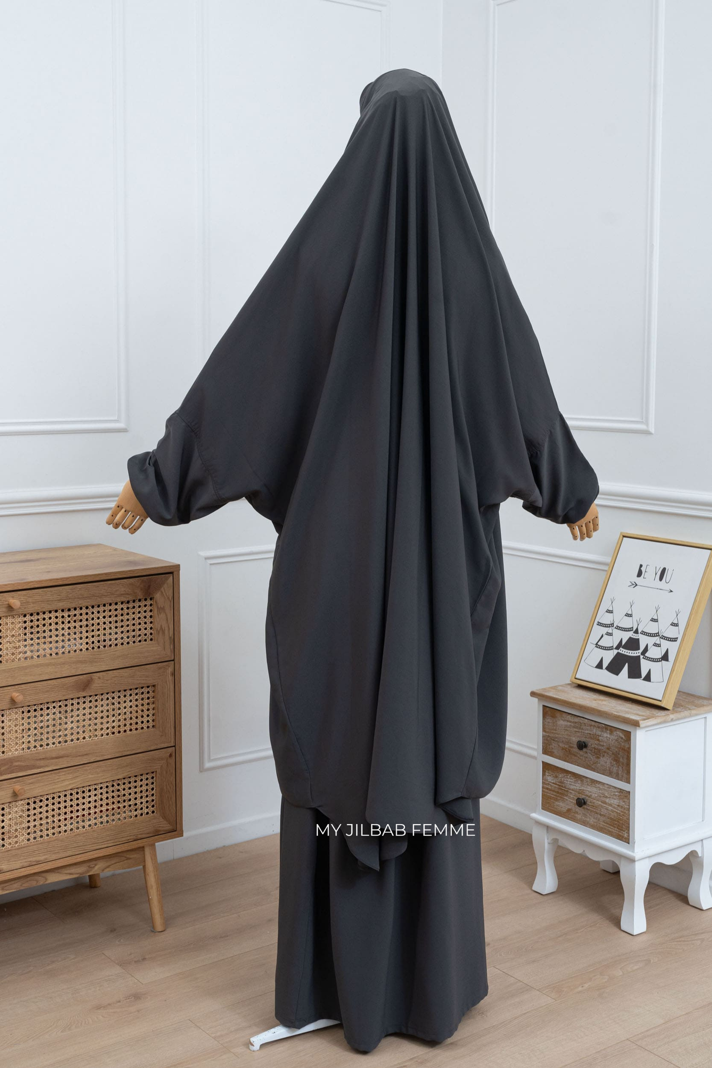 Jilbab 2 pièces - Gris - Petite Taille