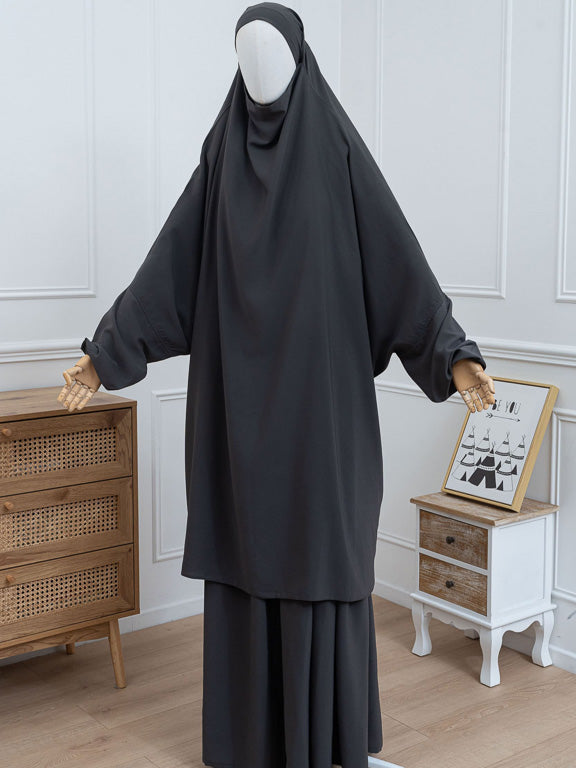 Jilbab 2 pièces - Gris - Petite Taille