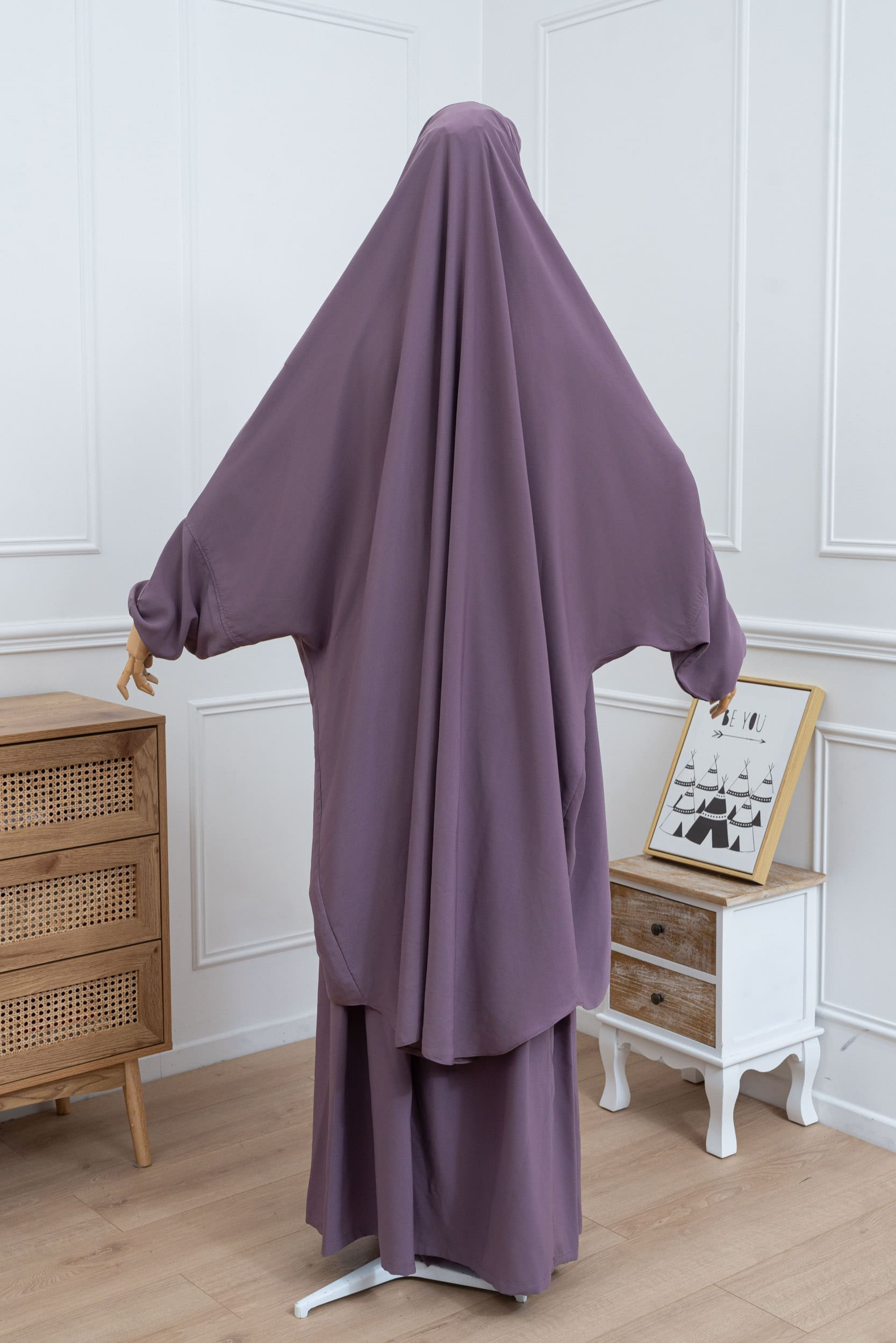 jilbab deux pièces lilas dos