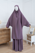 jilbab deux pièces lilas face