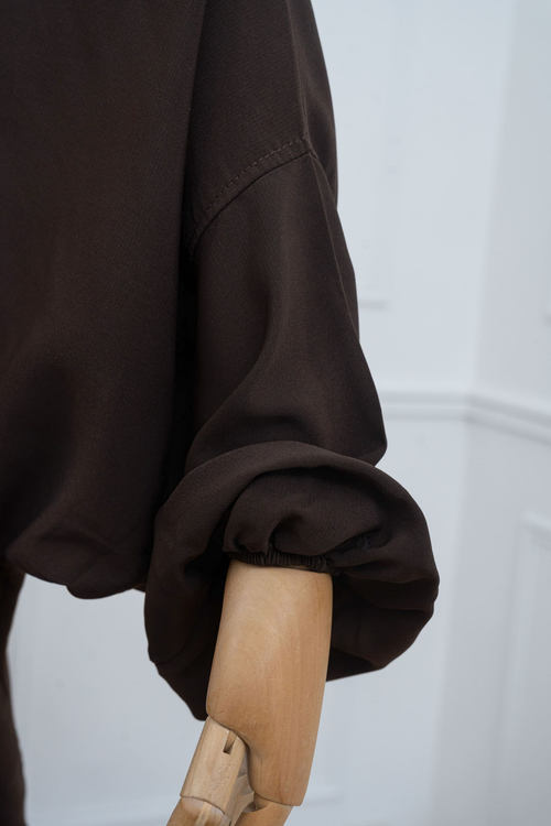 jilbab deux pièces marron café manche