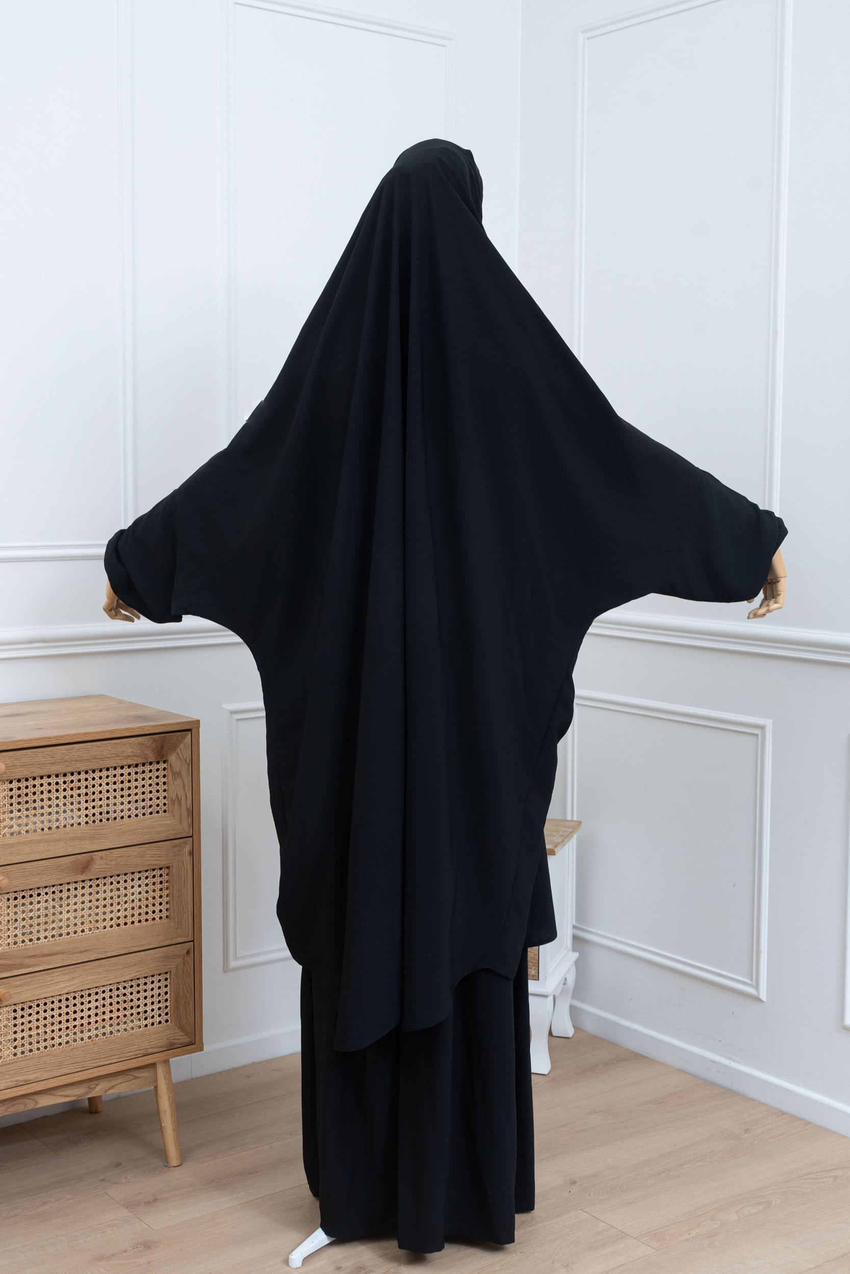 jilbab deux pièces noir dos