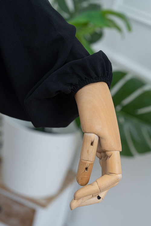 jilbab deux pièces noir manche