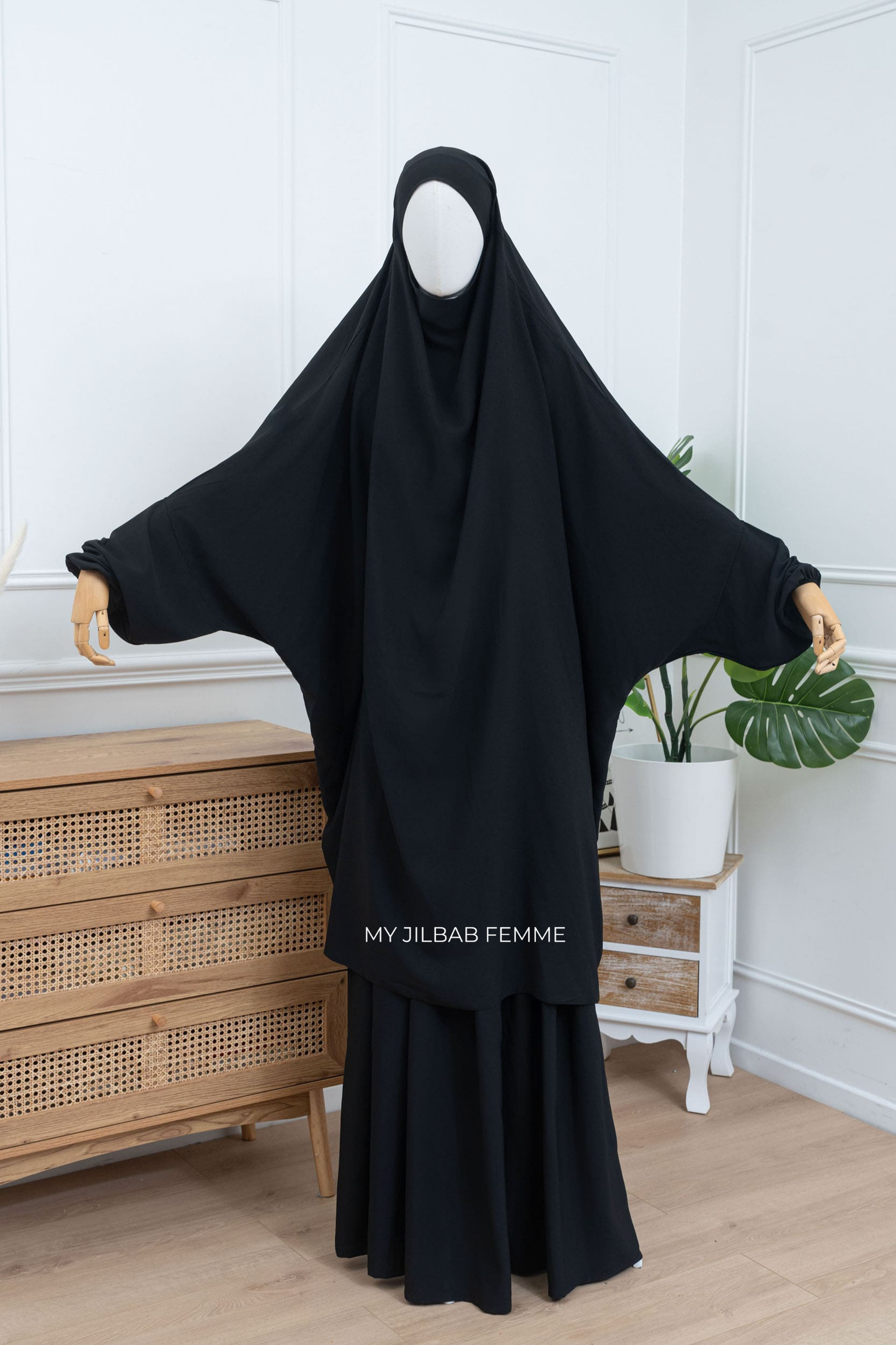 Jilbab 2 pièces - Noir - Petite Taille