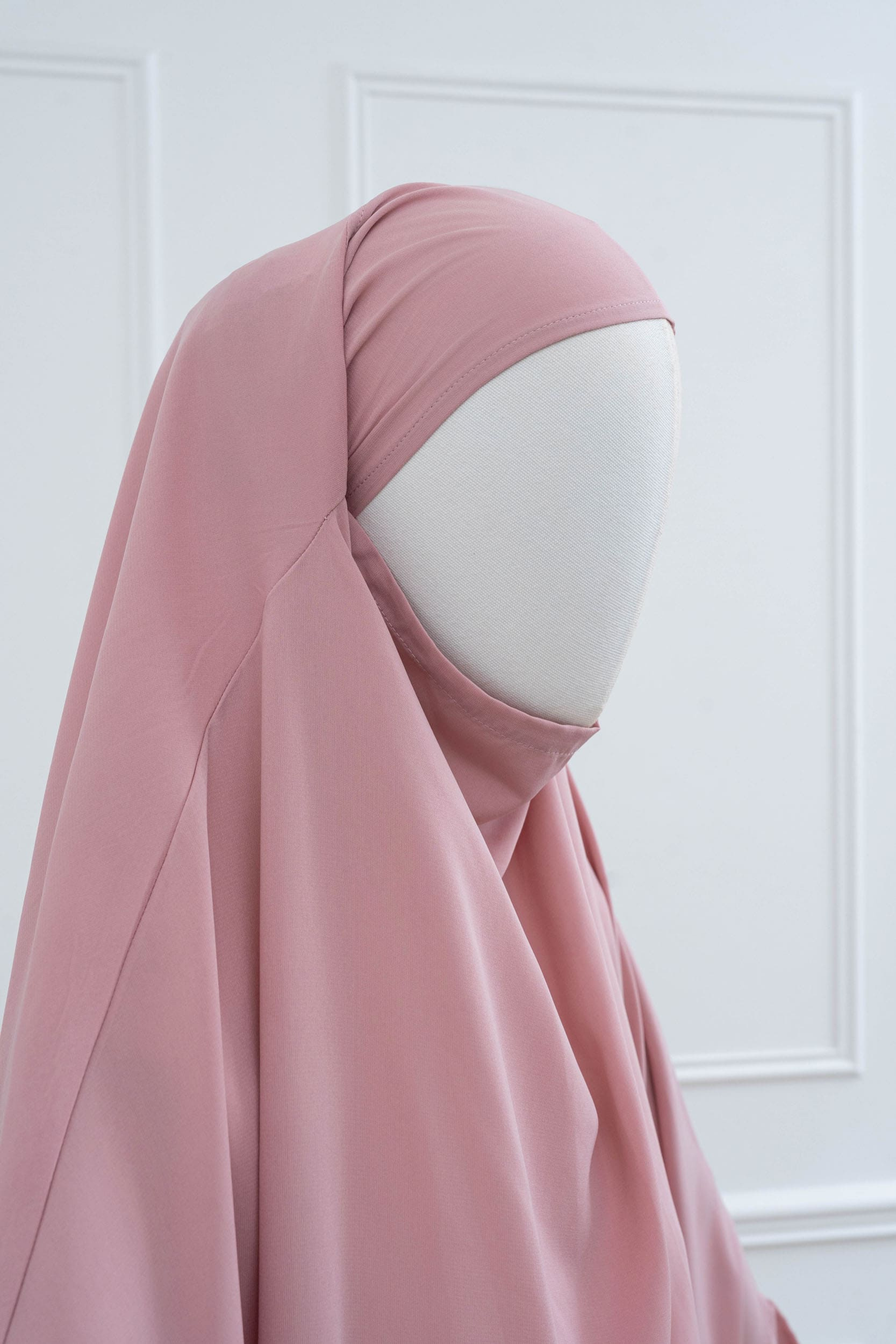 jilbab deux pièces rose hijab profil