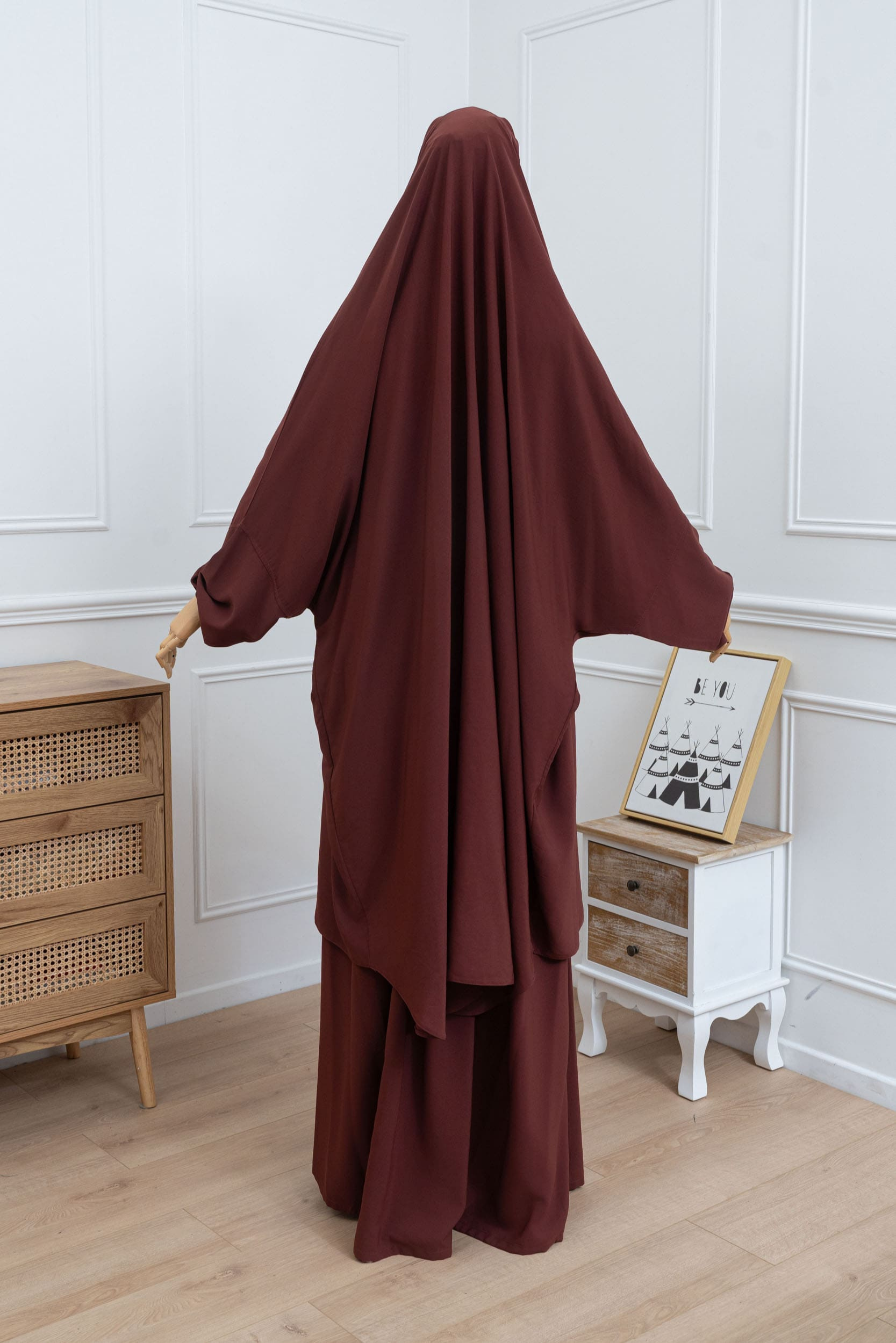 jilbab deux pièces rouille dos