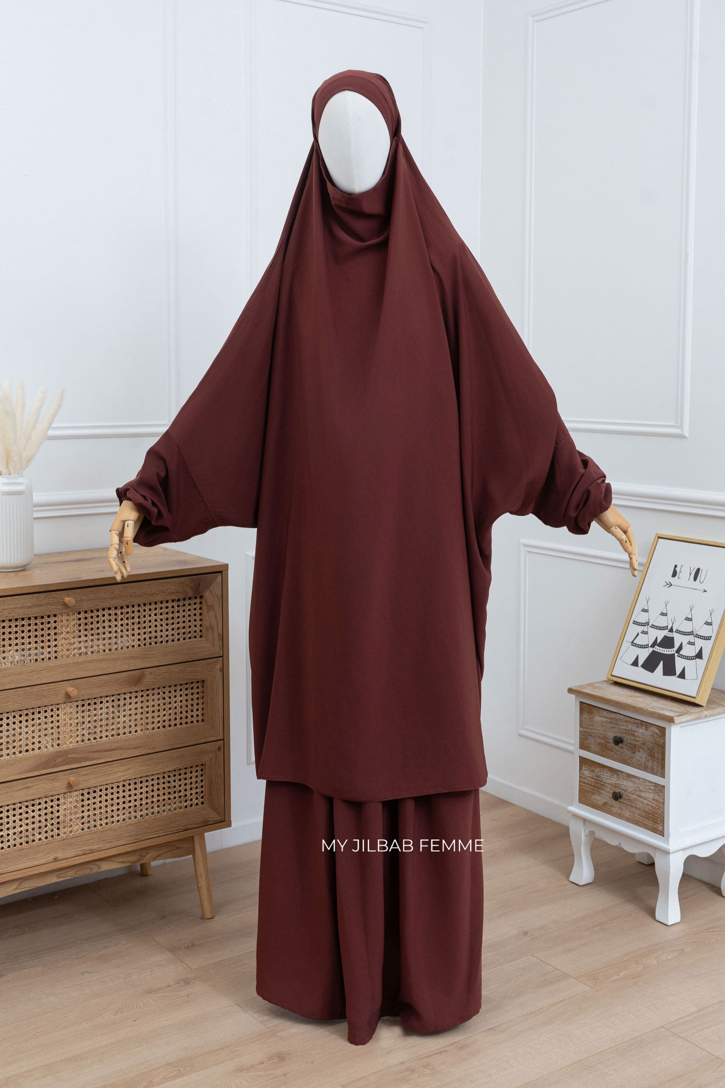 Jilbab 2 pièces - Bordeaux - Petite Taille