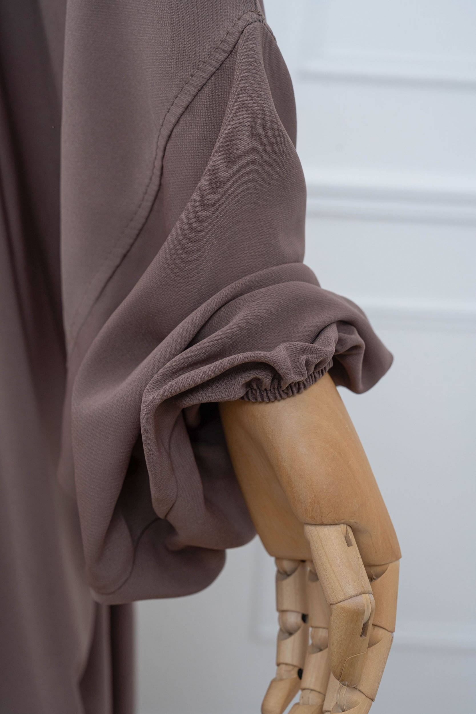 jilbab deux pièces taupe manche