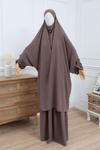 jilbab deux pièces taupe face