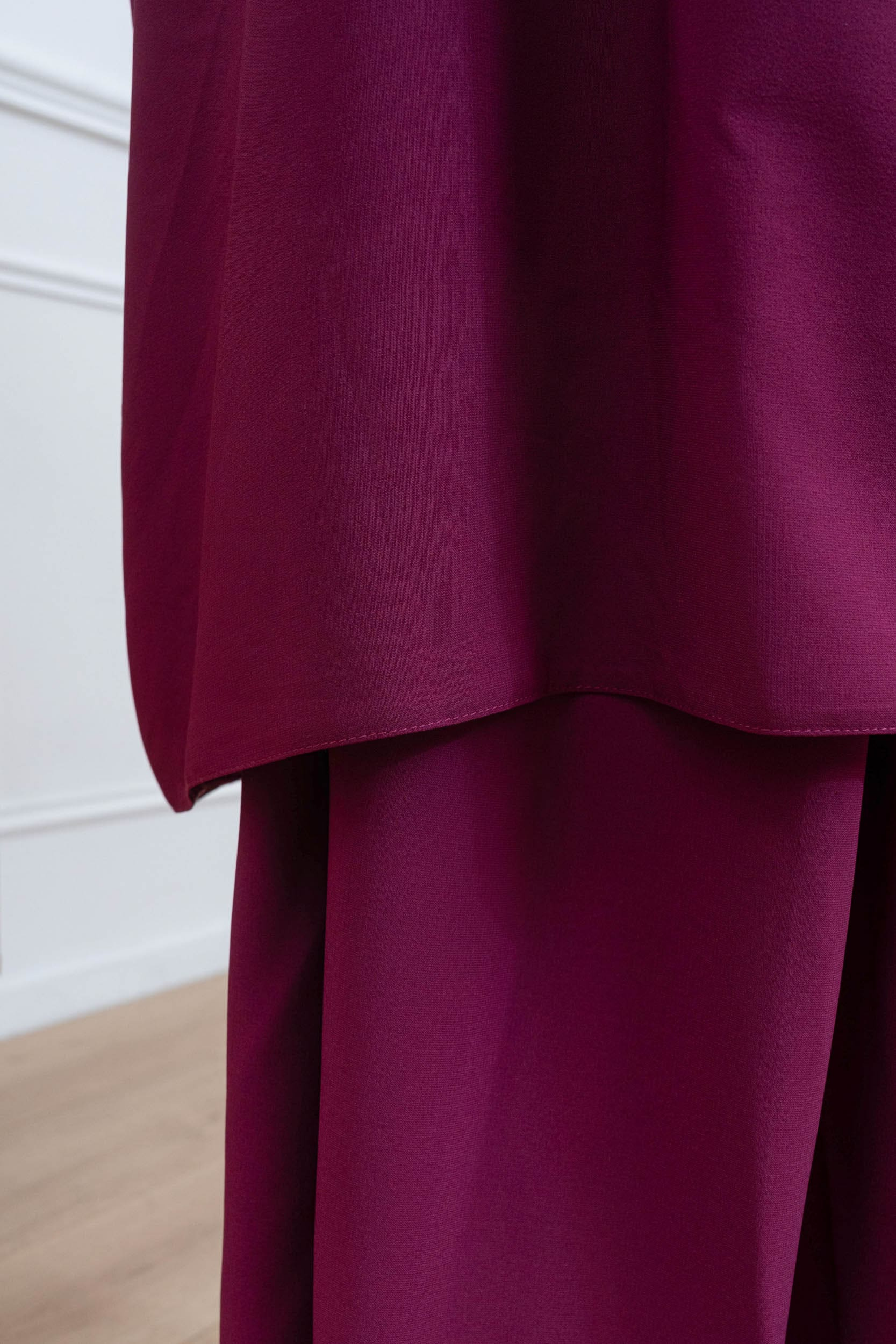 jilbab deux pièces fuchsia jupe