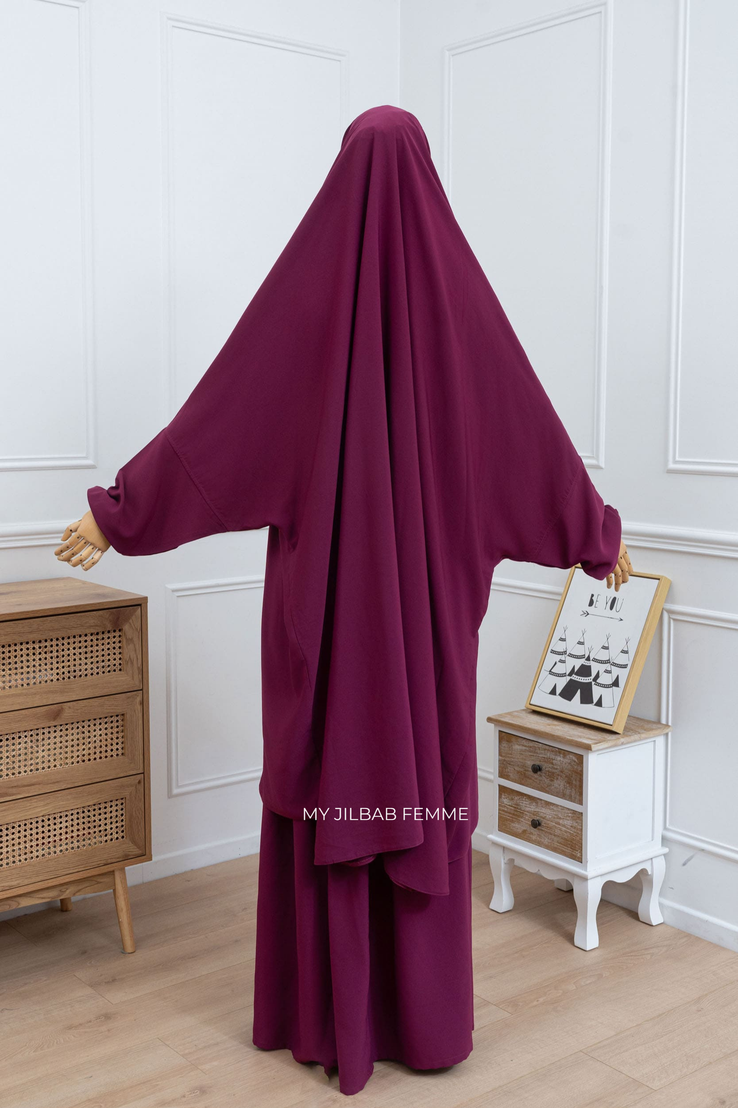 Jilbab 2 pièces - Rose fuchsia