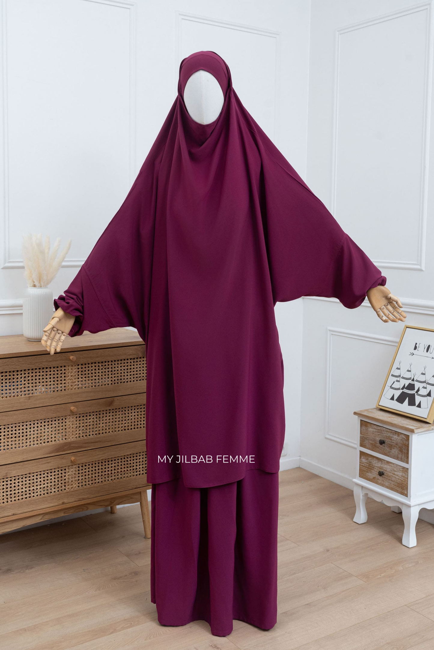 Jilbab 2 pièces - Rose fuchsia