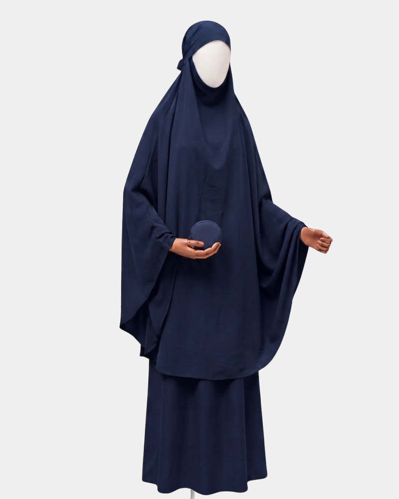 Ensemble de Prière Compact Jilbab — Bleu Marine
