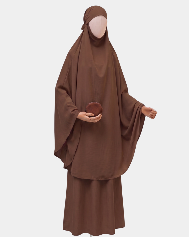 Ensemble de Prière Compact Jilbab — Marron