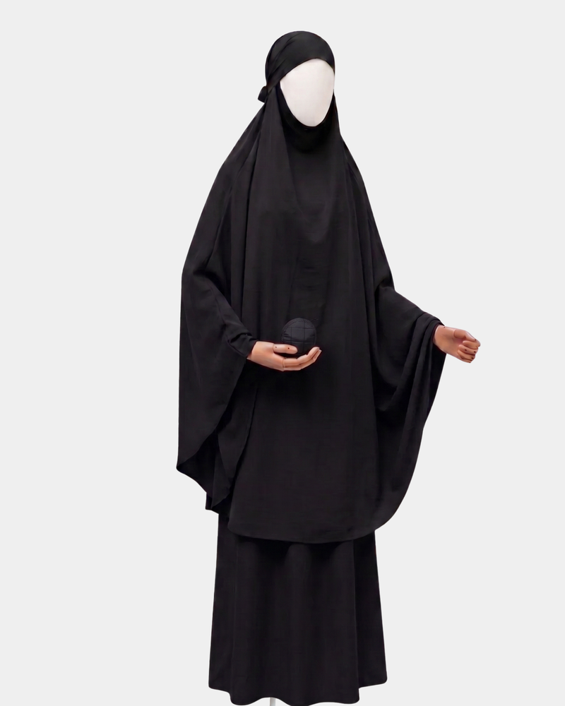 Ensemble de Prière Compact Jilbab — Noir