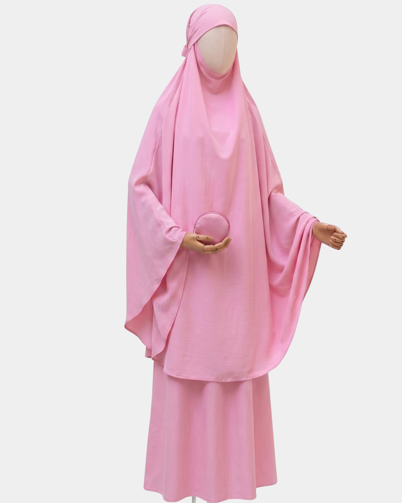 Ensemble de Prière Compact Jilbab — Rose