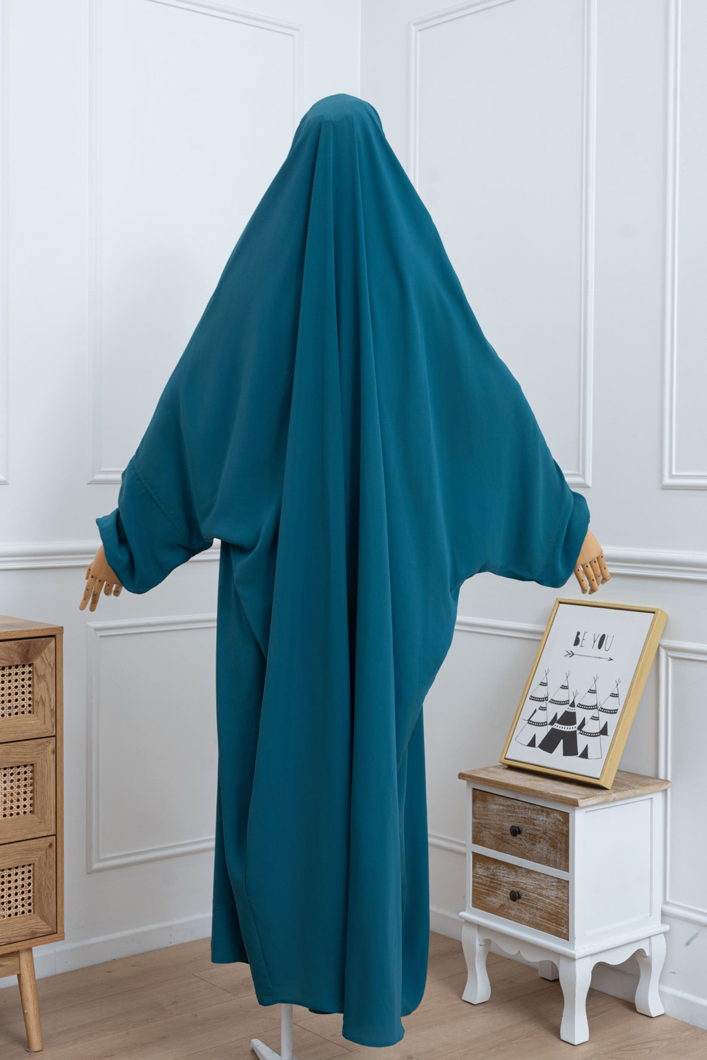 jilbab 1 pièce bleu canard dos