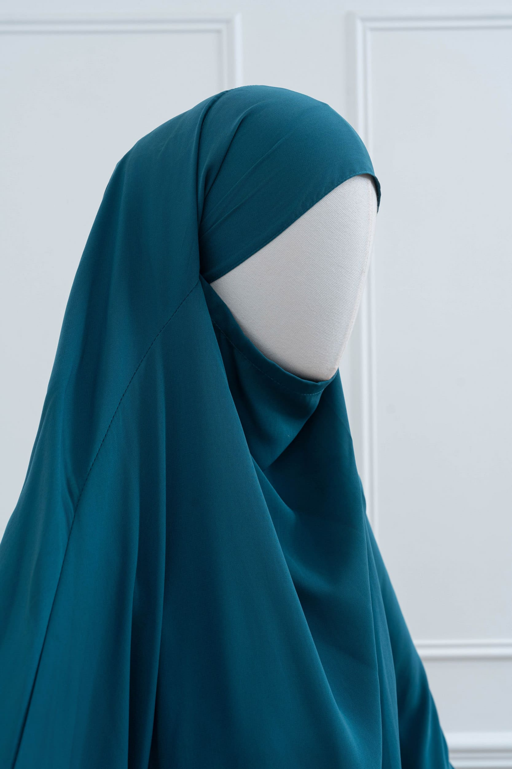 jilbab 1 pièce bleu canard hijab profil