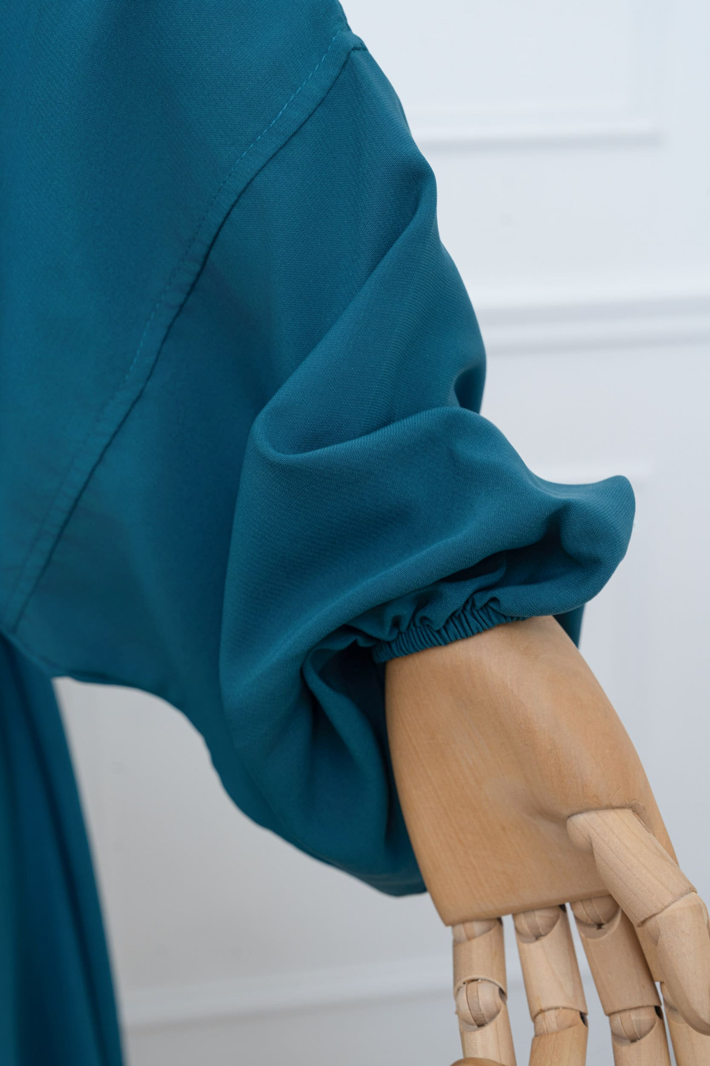 jilbab 1 pièce bleu canard manche