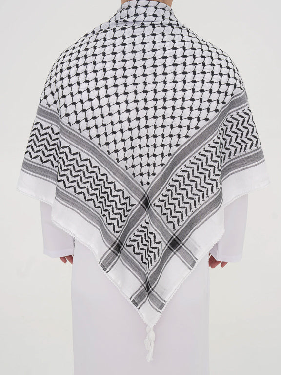 Keffieh Palestinien avec pompom