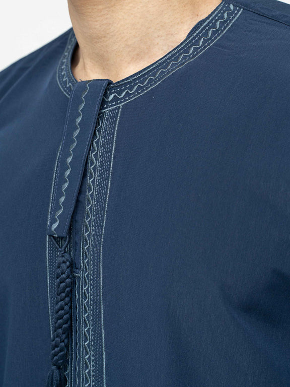 Qamis Emirati premium - Bleu marine