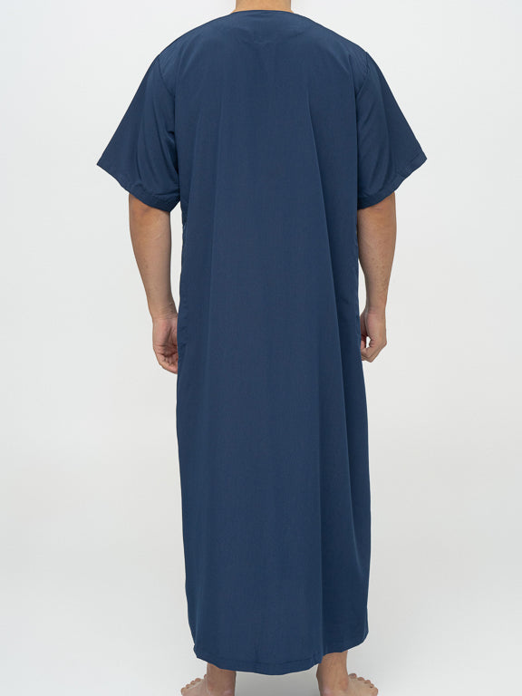 Qamis Marocain Manches Courtes premium - Bleu marine