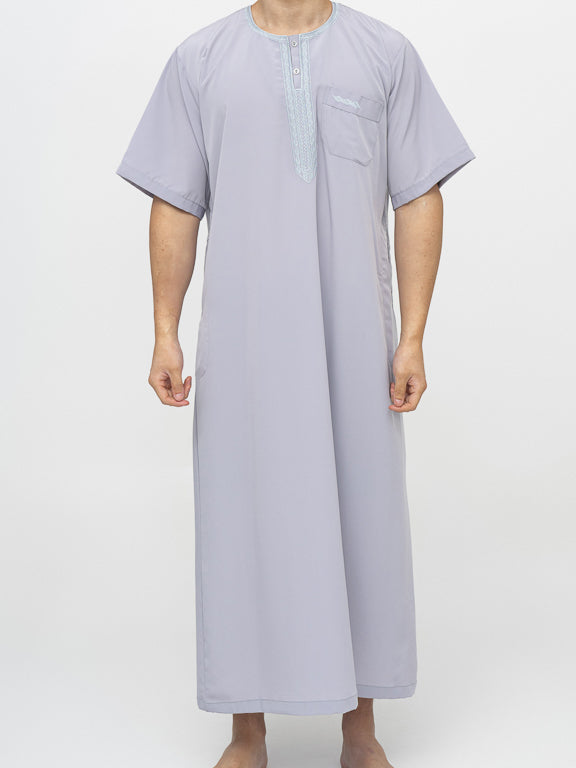 Qamis Marocain Manches Courtes premium - Gris