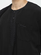 Qamis Marocain Manches Courtes premium - Noir