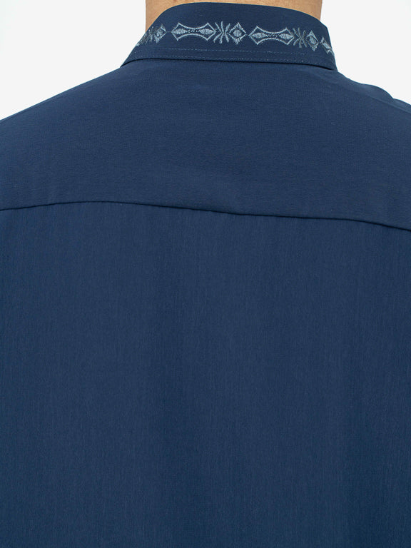 Ensemble Qamis Pakistanais Premium - Bleu marine