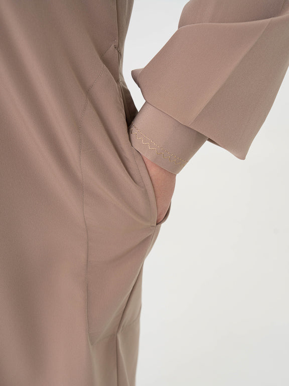 Ensemble Qamis Pakistanais Premium - Taupe