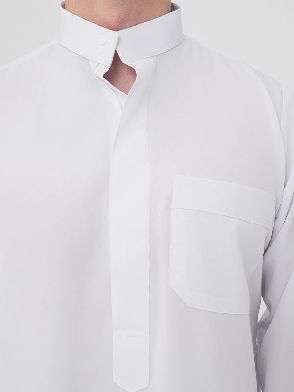 Qamis Saoudien Premium Manches simple - Blanc