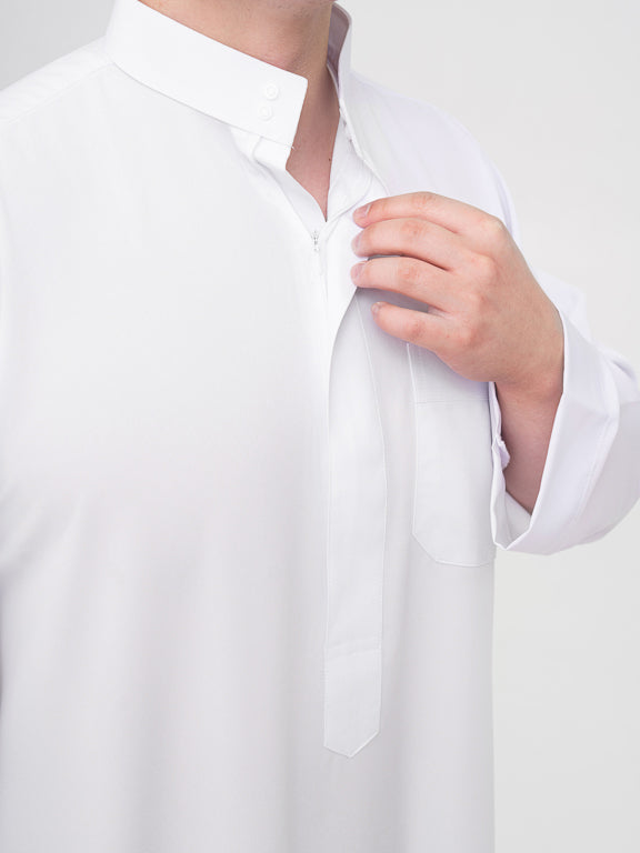 Qamis Saoudien Premium Manches simple - Blanc
