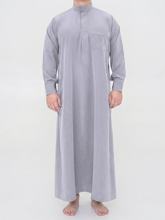 Qamis Saoudien Premium Manches rigides - Gris