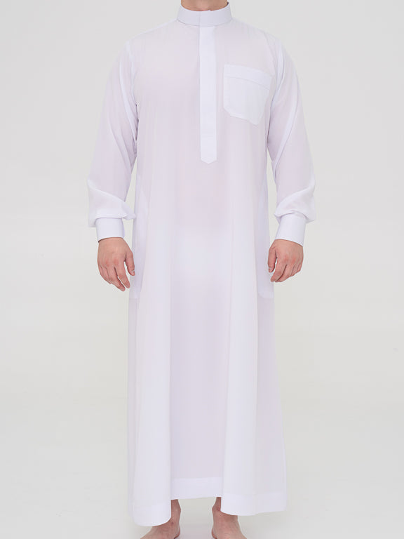 Qamis Saoudien Premium Manches rigides - Blanc