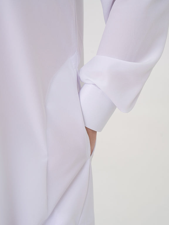 Qamis Saoudien Premium Manches rigides - Blanc