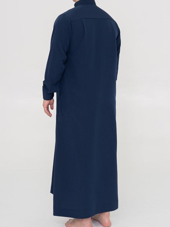 Qamis Saoudien Premium Manches rigides - Bleu marine