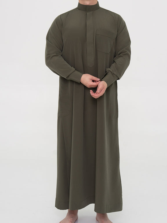 Qamis Saoudien Premium Manches rigides - Kaki