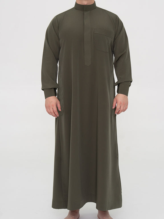 Qamis Saoudien Premium Manches rigides - Kaki