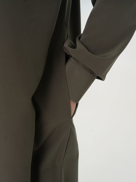 Qamis Saoudien Premium Manches rigides - Kaki