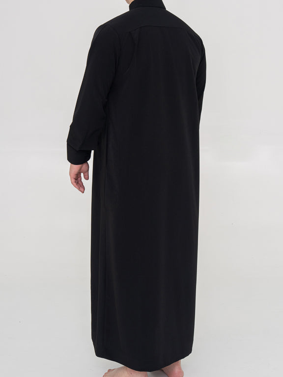 Qamis Saoudien Premium Manches rigides - Noir