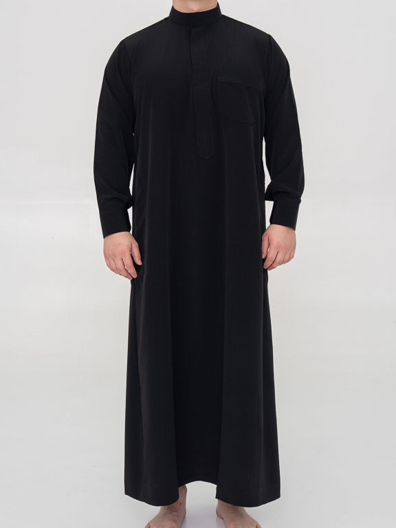 Qamis Saoudien Premium Manches rigides - Noir