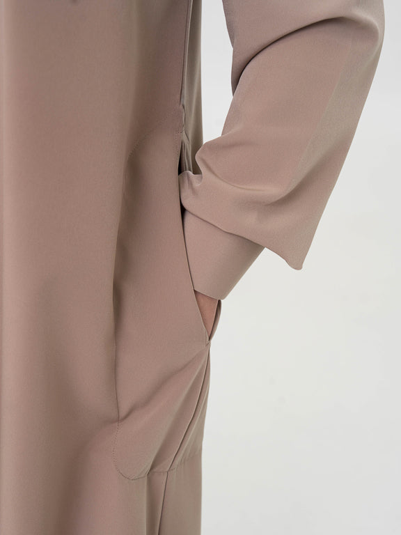 Qamis Saoudien Premium Manches rigides - Taupe