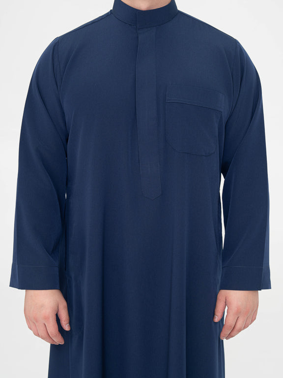 Qamis Saoudien Premium Manches simple - Bleu marine