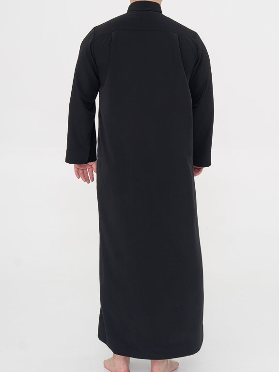 Qamis Saoudien Premium Manches simple - Noir
