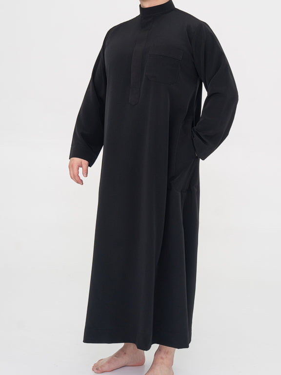 Qamis Saoudien Premium Manches simple - Noir